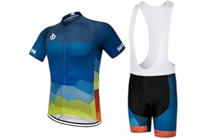 MOXILYN Men's Bike Clothing Set Cycling Jerseys Road Bicycle Shirts Kit + Bib Shorts Quick-Dry Full Zipper Riding Clothes