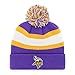 OTS NFL Minnesota Vikings Men's Rush Down Cuff Knit Cap with Pom, Team Color, One Size