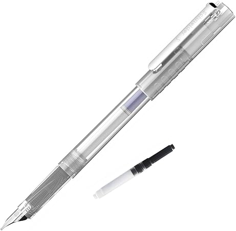 Amazon Schneider シュナイダー 万年筆 406 透明軸 セット インクカートリッジ1個 コンバーター1個付き ペン先サイズ Ef 極細字 インクカラー ブラック 黒 406fpcl カートリッジ コンバーター両用 万年筆 文房具 オフィス用品