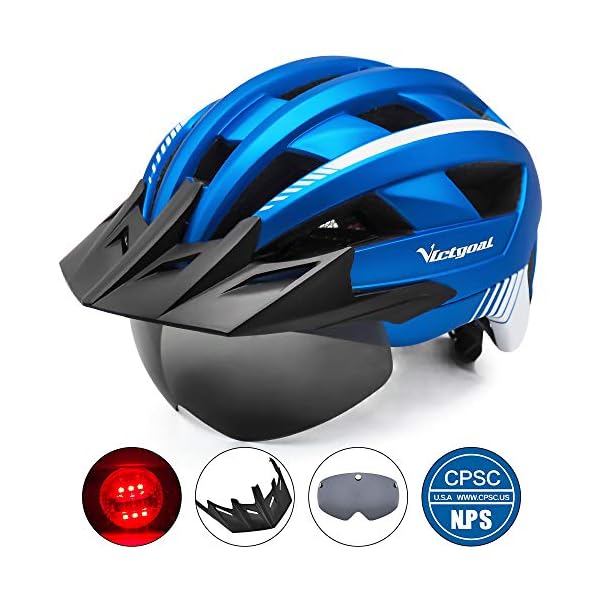 Victgoal Bike Helmet for Men Women with Led Light Detachable