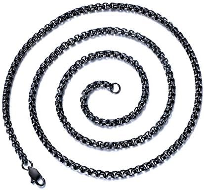FEEL STYLE 2-4mm Stainless Steel Rolo Necklace for Men Women Box Cable Chain 20-30 Inch