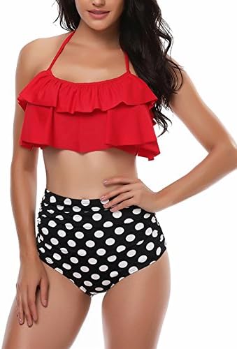 Girls Swimsuit Girl Bikini Set Two-Piece Ruffle Falbala Swimwear Bathing Suits