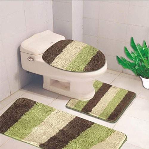 Kashi Home Denise Striped 3 Piece Bath Rub Set, Tub, Contour, Lid Sage