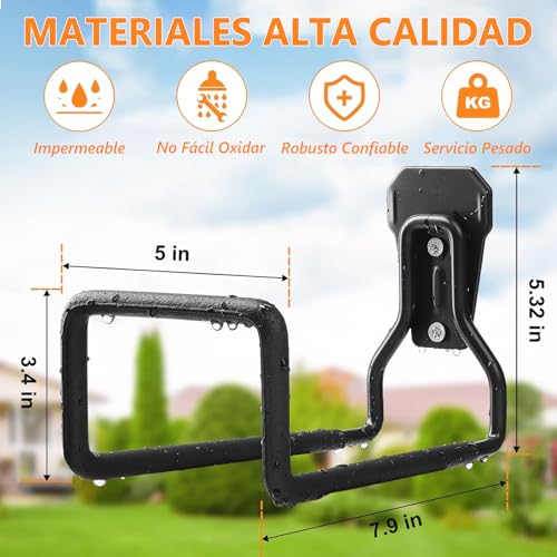 TRYXZSZ Soporte de Manguera de Jardín de Metal 2PCS, Porta Mangueras para Jardin, Porta Manguera, Antideslizante y Durable, Puede Soportar 100 kg, para Jardines, Garajes, Talleres, Tubería de Agua