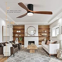 Sofucor 52 Inch Low Profile Ceiling Fan with Lights