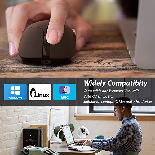 INPHIC Wireless Mouse Wiederaufladbare, 2.4G Silent Computer Wireless Mouse, 1600 DPI, 6 Tasten Mäuse für Laptop Notebook, PC, MacBook Durable Slim, Business Office Home Mouse (schwarz)