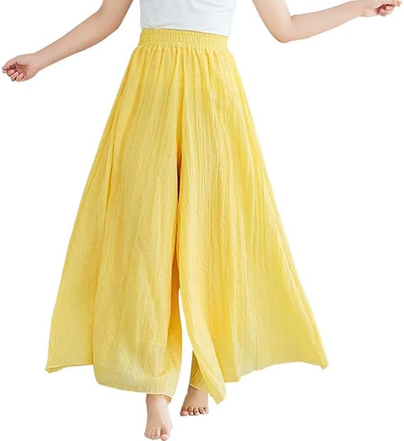 Amazon Wulful ワイドパンツ リネンパンツ レディース ガウチョパンツ キュロット 美脚 夏 綿 麻 着痩せ ロング丈 ロングパンツ 通販