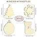 ZALALOVA Unfinished Christmas Wooden Ornaments, 166Pcs MSDS Approved Christmas Tree Ornaments 6 Styles Crafts Kit 33.6 Ft Jute Twine 50 Colorful Bells 6 Color Pens Christmas Crafts for Kids