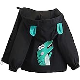 PINU Cartoon Dinosaur Series Zip Coat Thin Fashion Cute Hooded Jacket for Little Boys Girls Spring Autumn Summer