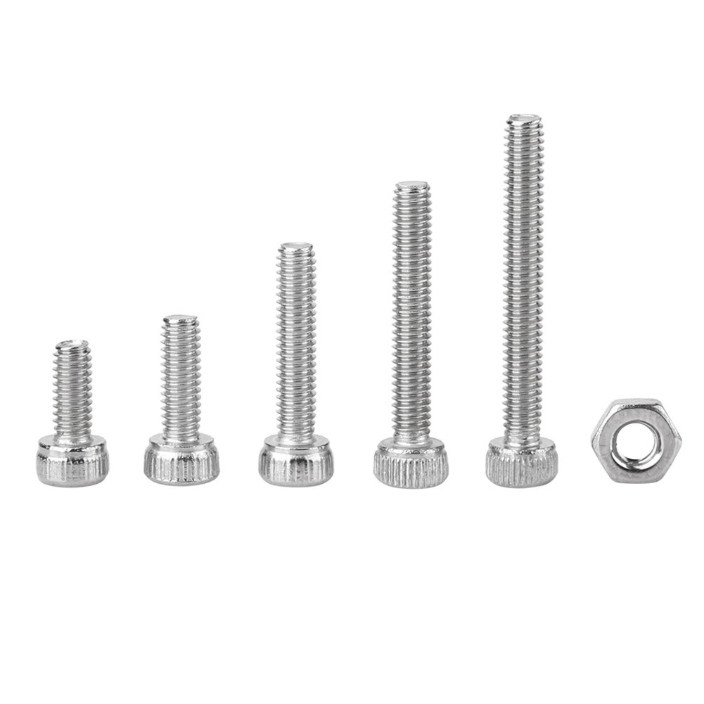 210pcs M2.5 Stainless Steel 304 Hex Socket Cap Head Screws Assortment Kit with Nuts Fasteners for DIY Repair Hardware Tools