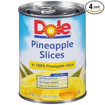 Amazon Com Pineapple Slices In 100 Pineapple Juice Pack Of 4 Grocery Gourmet Food