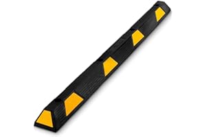 Pyle Curb Parking Garage Floor Stopper - 72 Inch Extra Wide Heavy Duty Rubber Parking Lot Stopper, for Vehicles Truck Drivewa