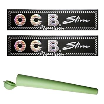 OCB 2 x 32 Premium Slim Zigarettenpapier Long Papers Blättchen +1 x Transporthülle