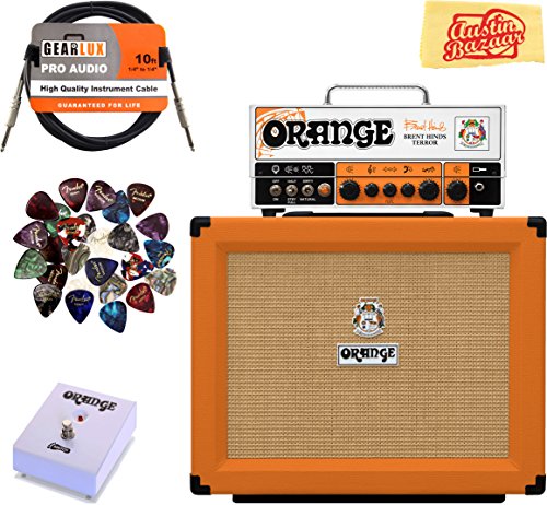 Orange Brent Hinds Terror Guitar Amplifier Head Bundle with Orange PPC112 Cabinet, Orange FS-1 Footswitch, Instrument Cable, Pick Sampler, and Austin Bazaar Polishing Cloth