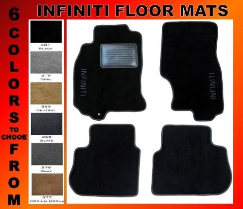 2004 - 2008 INFINITI FX35 / FX45 OEM Floor Carpet Mats - 4 Piece Set (2 Fronts 2 Rears) with INFINITI Embroidery Monogram - FX 35 35 6 COLORS TO CHOOSE FROM