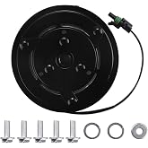 Saihisday AC Compressor Clutch Pulley Coil 1 Wire 2 Grooves 12V Air Conditioning Repair Kit