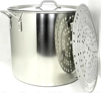 60 Quart Stainless Steel Stock Pot with Rack & Lid by Ballington ...