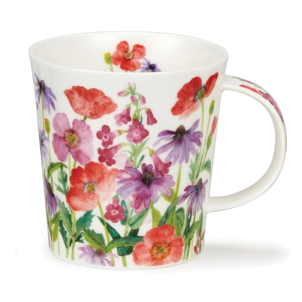 Dunoon Lomond Fine Bone China Mug Flower Garden (Red)