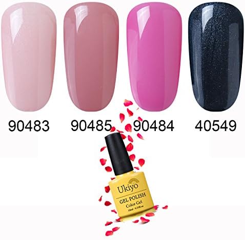 Ukiyo Gel Nail Polish Multicolour Combo Colour Set Of 4pcs X 10ml 0.33fl.oz Soak Off LED UV Nail Polish