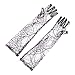 LUOEM Lace Spider Web Golves Halloween Cosplay Costume Supplies for Halloween Party and More(Black)