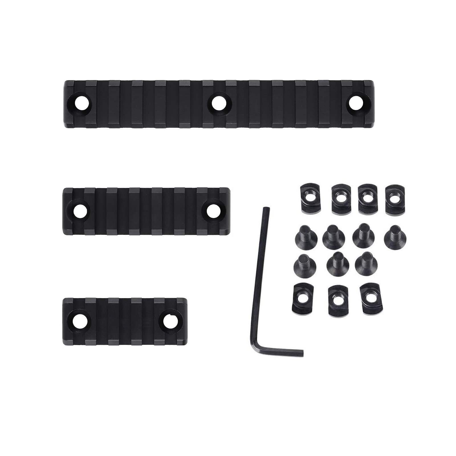 ToopMount Picatinny Rail 5-Slot 7-Slot 13-Slot Lightweight Aluminum 3-Piece Picatinny Weaver Rail for Outdoor Hunting