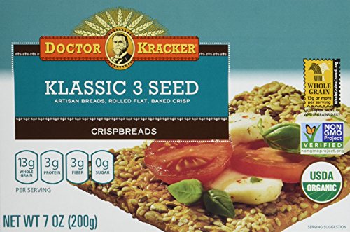 Doctor Kracker Crispbread, Klassic 3 Seed, 7-ounce (Pack of 6)
