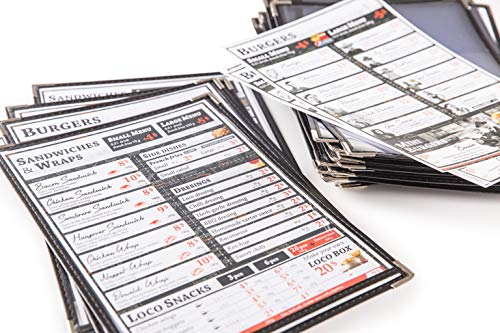 Set of 30 Menu Covers 8.5 x 11 - Pick The Right Menu Holders for Your Restaurant - Single Page Menu Sleeves Double View - Best Menu Books and Restaurant Supplies - Kitchen, Drink, Wine Menu Covers