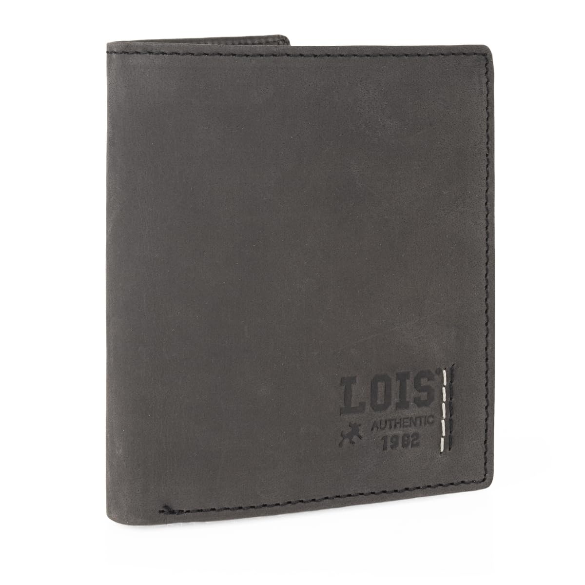 Lois - Men's Leather Wallets – Brand Men's Wallet – Men's Wallets with Card Compartment – Men's Leather Purse – Men's Card Holder Wallet 202820, Anthracite