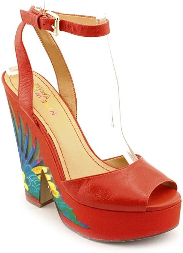 nine west orange heels
