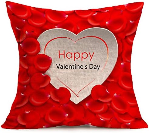 NEEKY Valentine's Day Lovers Romantic Painting Linen Comfort Cushion Set Waist Pillow Case Sofa Home Decoration Pillow Case