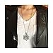Antique Silver Tone Round Flowers Pendant Necklace Chain Long Necklace (Antique Style 1)