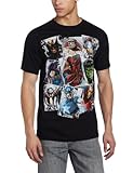 Marvel Men's Scatter Up T-Shirt, Black, Large