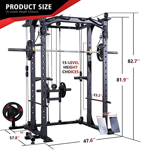ER KANG MultiFunction Power Cage, 1400 lbs Commercial Weight Cage with