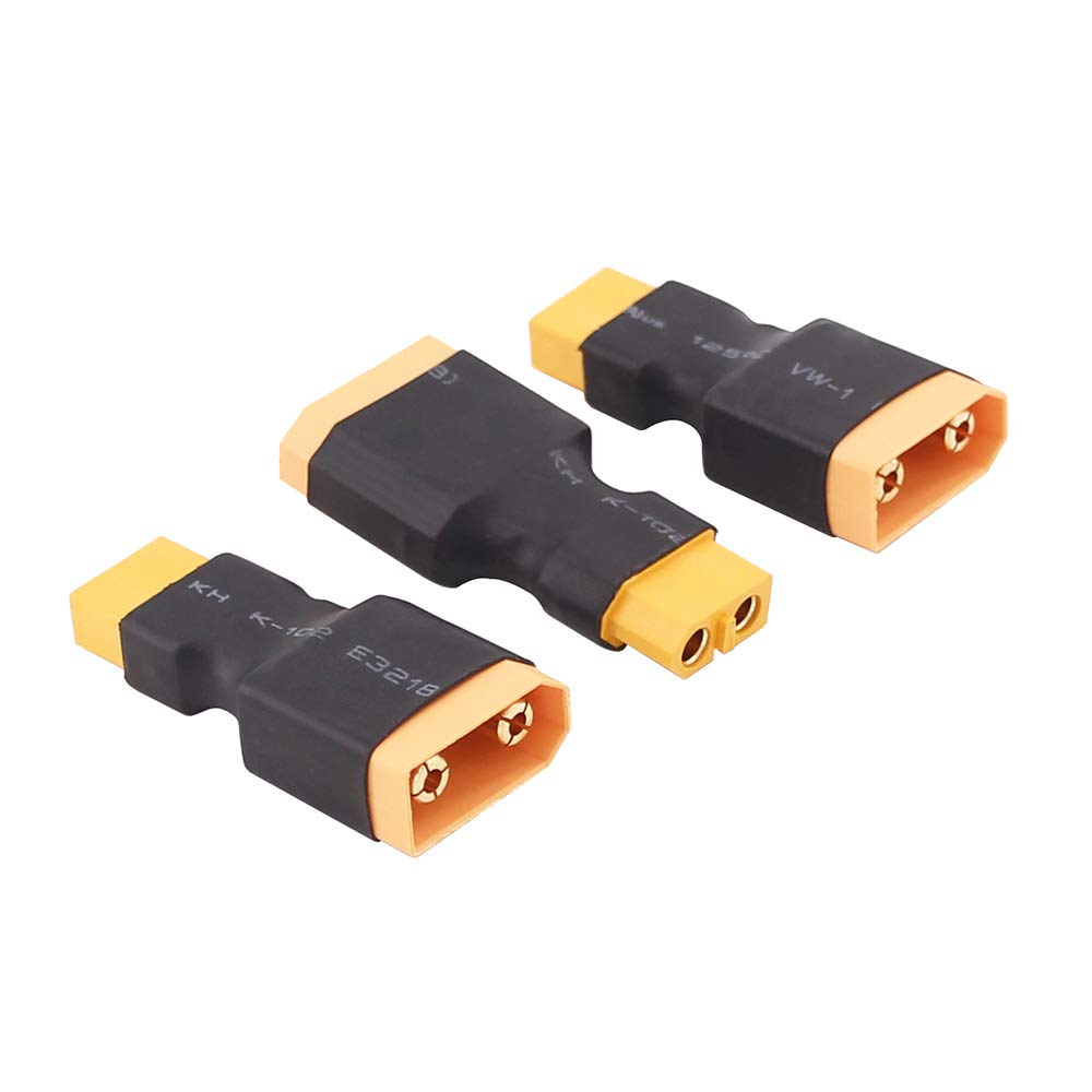 OliRC 3pcs XT90 Male to XT60 Female RC Connector Converter Adapter for LiPo Electric Quad/ESC(C85-3)