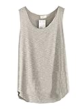 Shawhuaa Womens Basic Loose Fit Sleeveless Tank Top T-shirt Light Grey