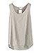 Shawhuaa Womens Basic Loose Fit Sleeveless Tank Top T-shirt Light Grey