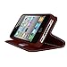 GPL Cellto Apple iPhone 4 iPhone 4S Premium Wallet Case [Dual Magnetic Flap] Diary Cover PU EPI Leather + Life Time Warranty - Black Brown