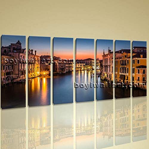 Huge Framed Landscape Picture Italy Venice Canal Grande