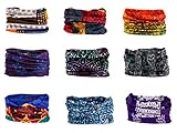 9pcs Outdoor Magic Scarf for ATV/UTV riding, Seamless Bandanas Tube, High Elastic Headband with UV Resistance