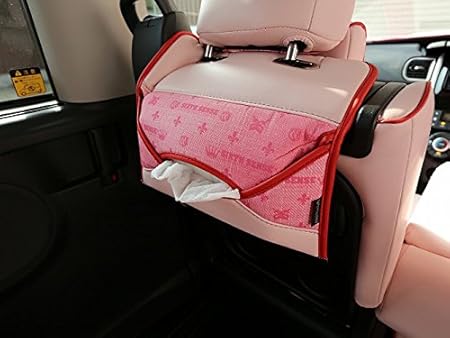 Amazon シックスセンス モノグラム ピンク ティッシュケース 車用ティッシュカバー ボックス 車 バイク