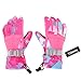 Ski Gloves, Yidomto Waterproof Warmest Winter Snow Gloves for Mens, Womens, Boys, Girls, Kids (Pink-M)