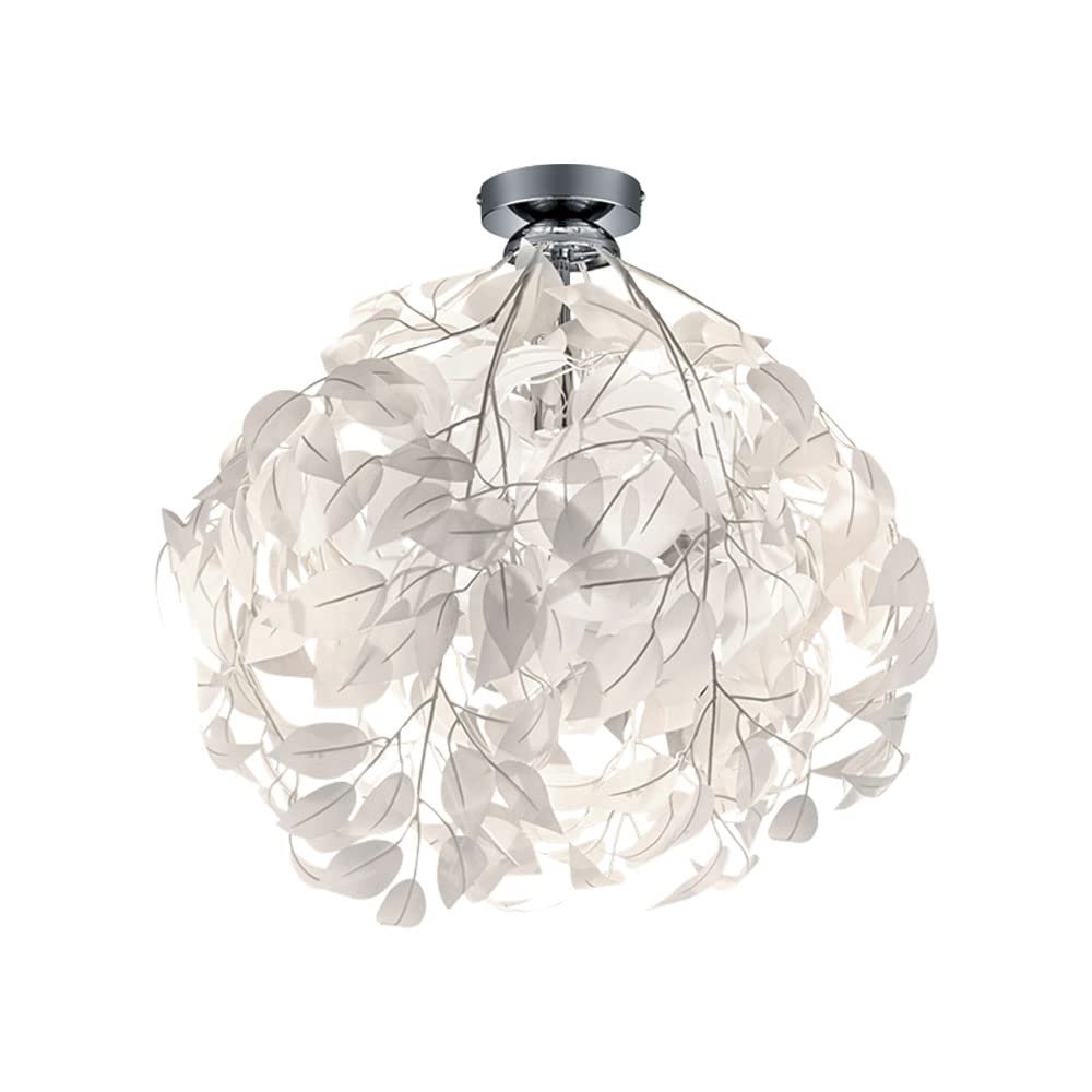 Reality Leuchten Leavy R60461001 Ceiling Light Metal Matte Nickel Leaves White Excl. 1x E27