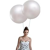 ADIDO EVA 15Pcs 24 Inch Balloons Silver Giant Round Balloons Large Balloon for Festival, Christmas, Birthday Party Decorations