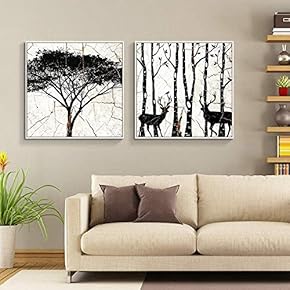 Floating Framed Canvas Wall Art for Living Room, Bedroom Wooden Background Animal Canvas Prints for Home Decoration Ready to Hang - 16"x16"x2 Panels