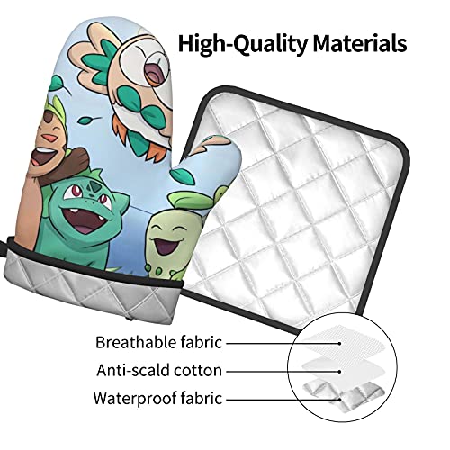 Xiaoxian Pokemon 9 Hittebestendige keukenovenhandschoenen, ovenhandschoenen en potdekselhandschoenen, veilig om te koken… - Image 5