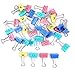 GAIORD 72 Pack Medium Paper Clips (1 inch/25mm), Smiling Face Binder Clips, Assorted Colors (1 inch)