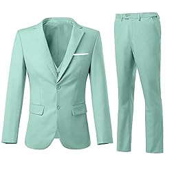 Men Suits Slim Fit 3 Piece Mint Green Business