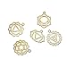 JGFinds Indian Chakra Energy Charms - 21 Pieces, 3 of Each Gold Tone DIY Jewelry Making Supplies