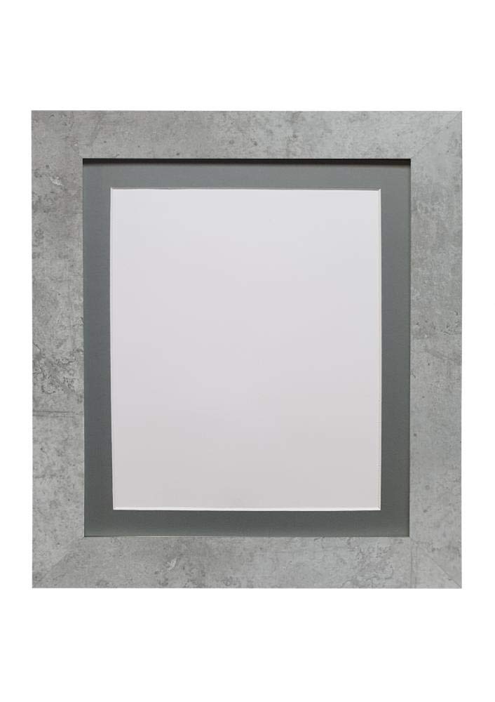 FRAMES BY POST Metro Picture Photo Frame Mineral Grey with Dark Grey Mount 20 x 16 Image Size 15 x 10 Inch Plastic Glass