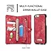 XRPow iPhone 6s Plus Detachable Wallet Case 2In1 Multi-Functional Removable Magnetic Back Cover 11 Card Slots & 3 Cash Pocket Premium Folio Zipper Wallet Case for iPhone 6 Plus /6s Plus 5.5